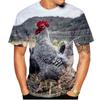 3D Printed Personality Rooster T Shirt For Men Funny Animal Pattern Tees Summer Loose Round Neck Tops Short Sleeve Kids T-Shirts
