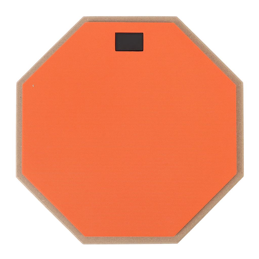12in Silent Practice Drum Pad Set Rubber Appearance Quiet Drum Pad with 2 Pair Drumsticks for Home Orange