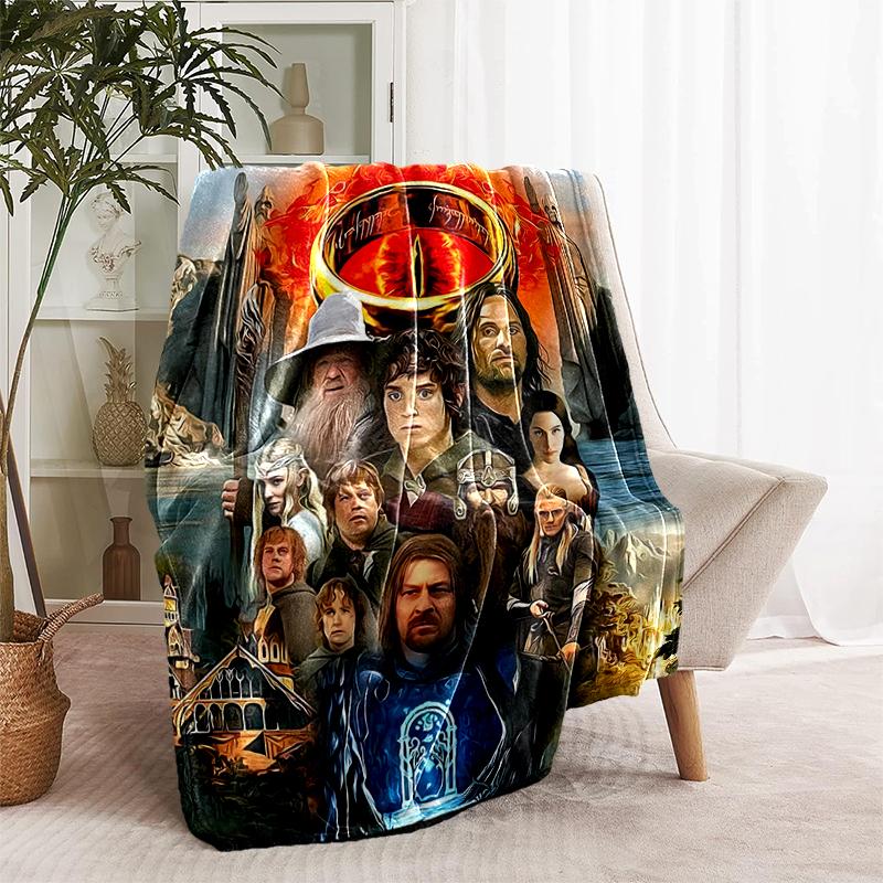 1pc Blanket The Lord of the Rings1 Print Design, Lightweight Blanket for Sofa, Bed- Soft &Warm, Gift for All Seasons like Christmas, Halloween