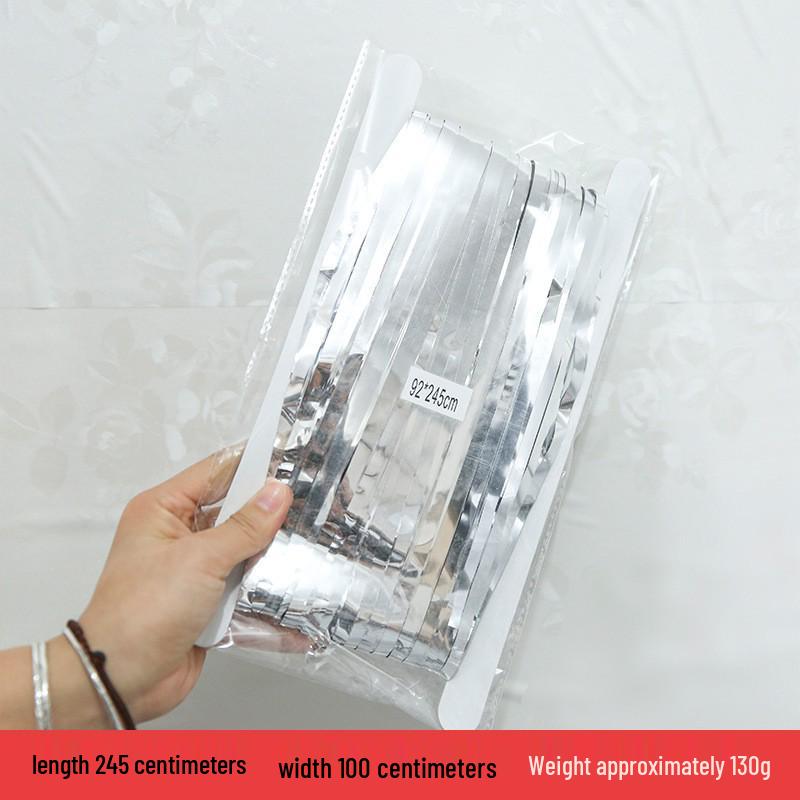 Colorful Rain Silk Door Curtain for Birthday Party Decoration, 1x2.45 meters