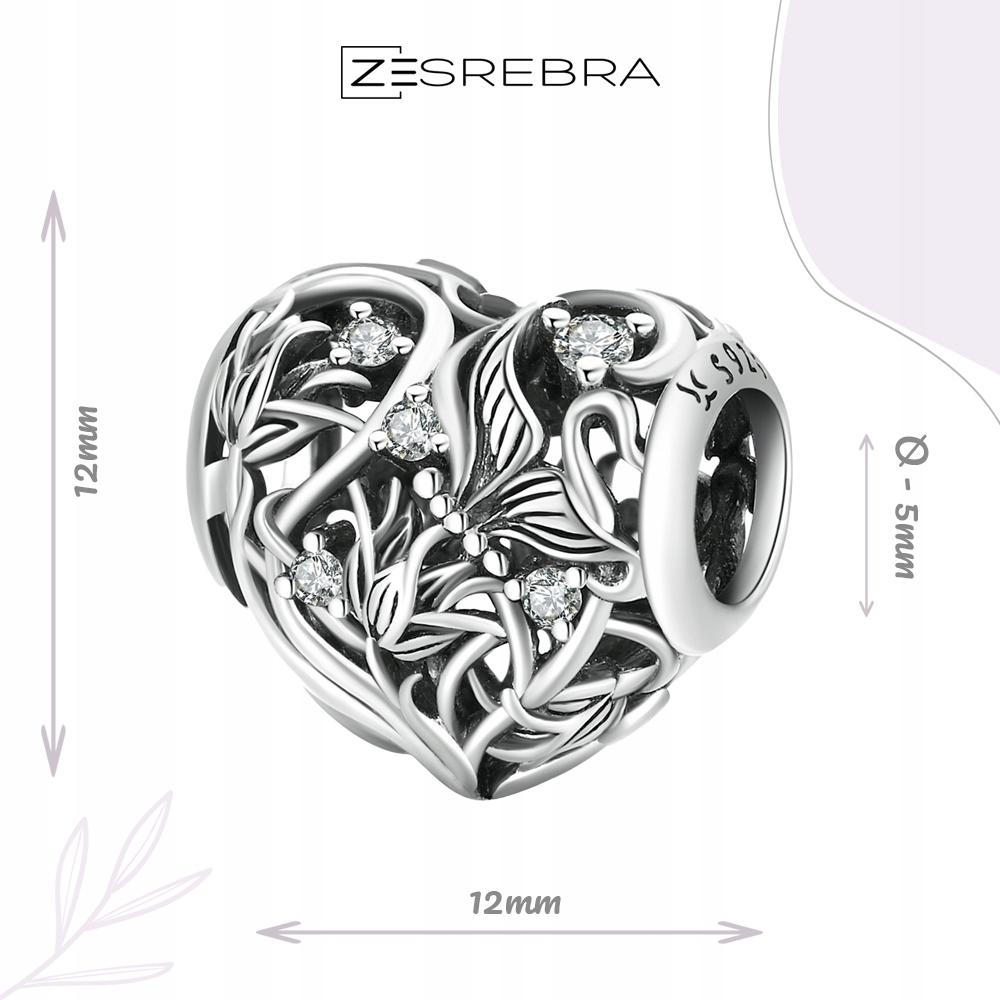 Heart Charms With Flowers, 925, Openwork Charm Pendant, Pr 925