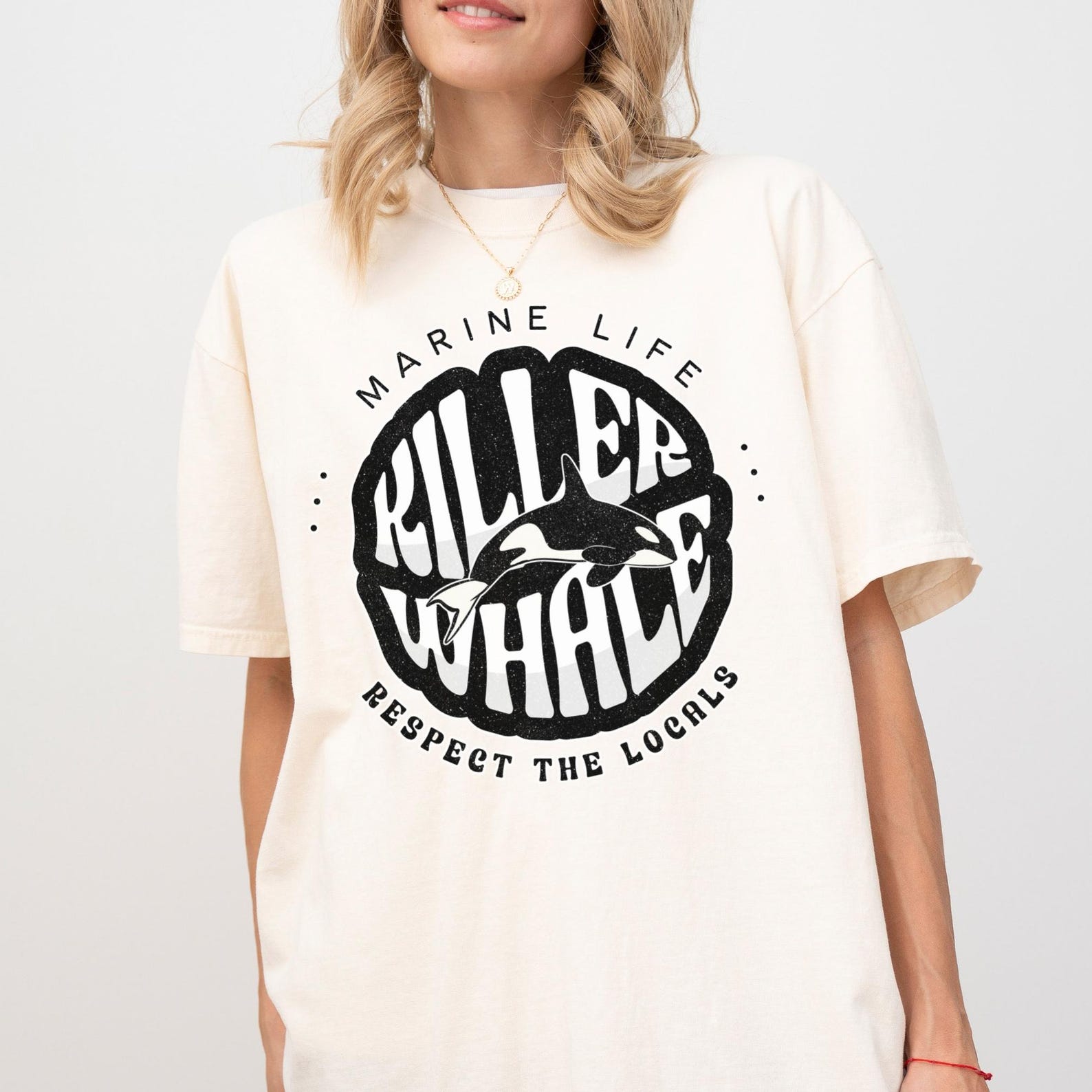Killer Whale Comfort Colors T-Shirt – Marine Life Ocean Lover Tee M