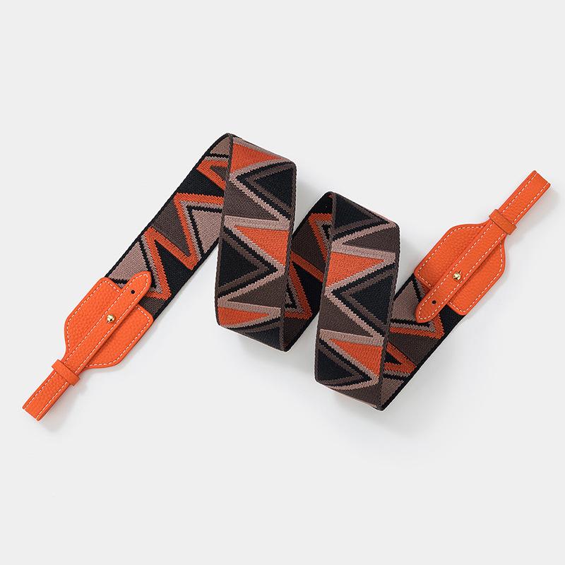 Jacquard Weave Wide Shoulder Strap for Basket, Lindy, and Pig Nose Bags