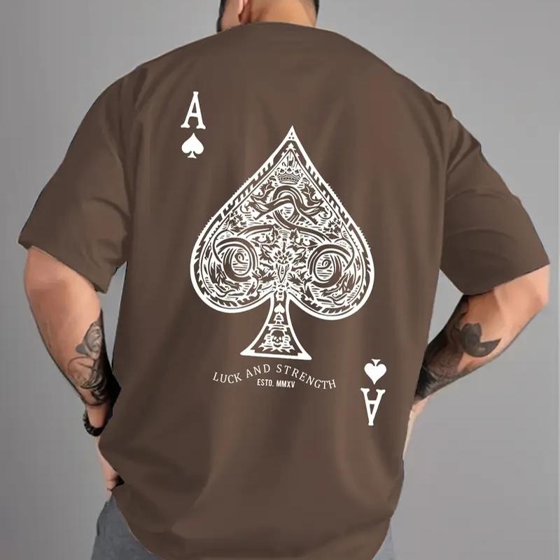 

Нова літня чоловіча модна футболка з принтом гральних карт, чоловіча футболка топ 8XL коричневий