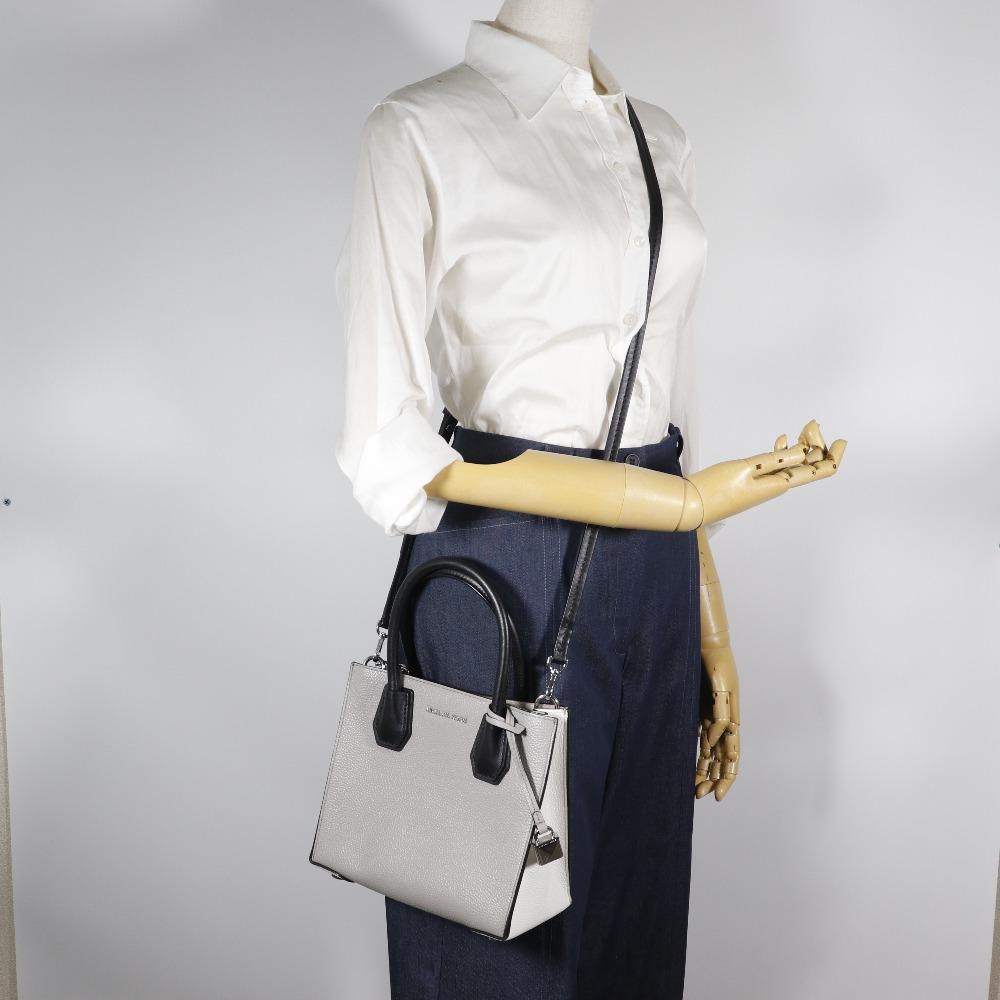Michael Kors Mercer Handbag By Color 2WAYShoulder Gray / White Leather Women Used