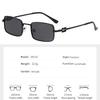 Square Frame Ocean Sheet Sunglasses Fashion Trend Full Frame Sunglasses Simple Metal Frame Wear 985