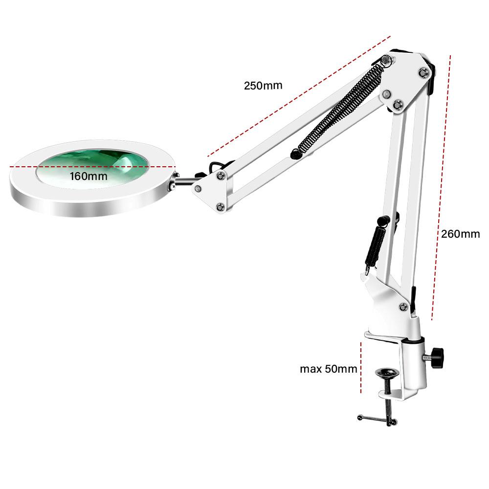USB Magnifying Glass with 3-Color LED 72 LEDs 8X/10X Powerful Light for Soldering Iron Repair Desk Lamp Skin Care Beauty