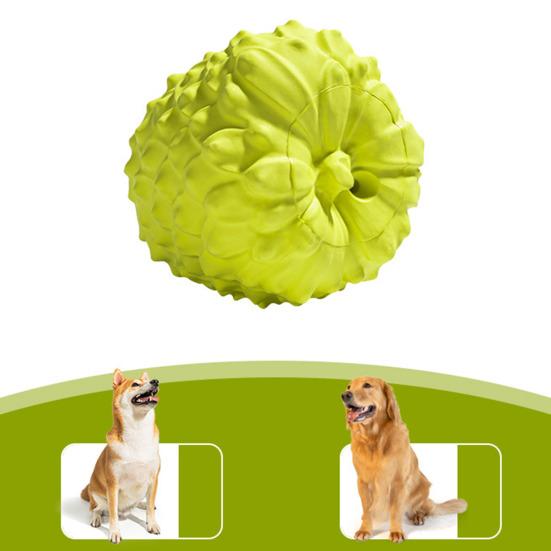 Pet Chew Toy Sweetsop Shape Built-in Sounds Interactive Natural Rubber Dog Chew Toy Concave-Convex Particles Relieve Boredom Energy Pet