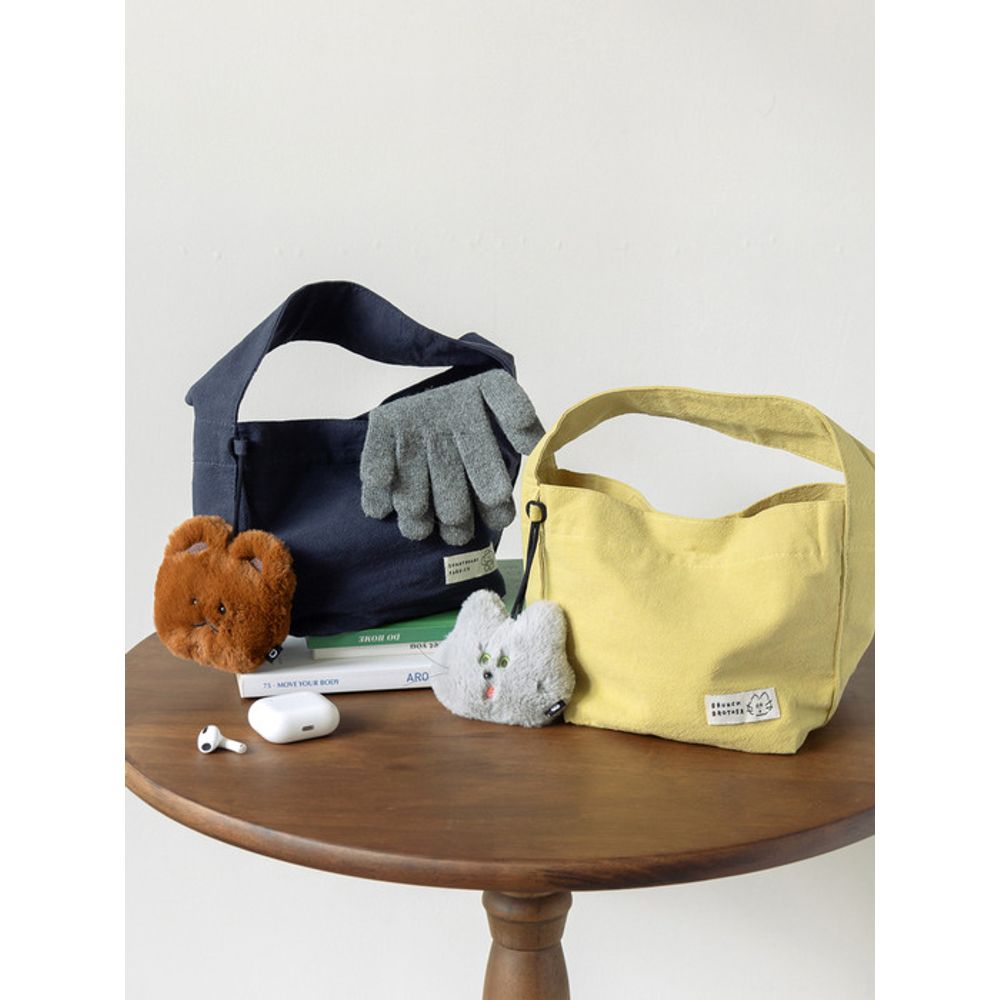 романский романский меховой брелок набор сумка-тоут Navy