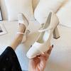 New Spring Autumn High Heels Women Mary Jane Shoes Pointed Toe Shoes Ladies Elegant Wedding Party Pumps