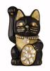 Glückskatze Schmuck Katze Rechte Pfote erhoben Keramik Glückskatze Maneki Neko Glücksbringer Feng Shui Ornament (M-GRÖSSE Schwarz) / _ (jw_M Schwarz)