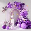 Purple Balloon Garland Arch Set Confetti Latex Metal Balloon Butterfly Sticker Baby Christening Wedding
