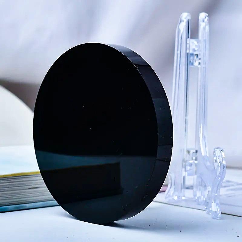 Natürlicher Obsidian Donut Scheibe Spiegel Heimdeko