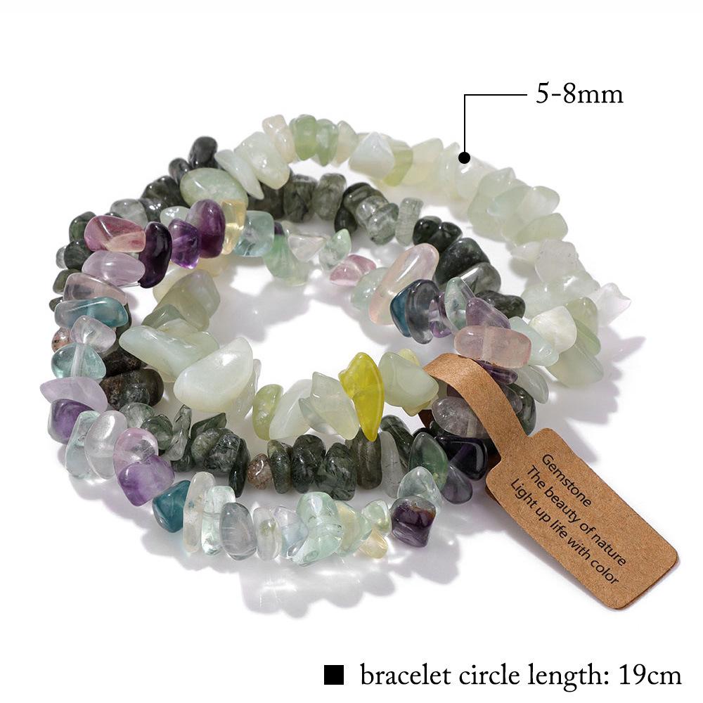 Hot Natural Chip Stone Bracelet 3Pcs/Lot Energy Crystal Gems Greval Beads Bracelet Set For Women Chip Jewelry Men Bangle Stretch