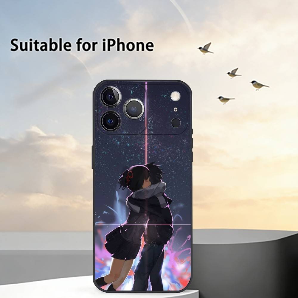 Anima F-Film Your Name Phone Case For iPhone 17, 16,15,14,13,12,11 Plus,Pro Max, Others Soft Black Cover