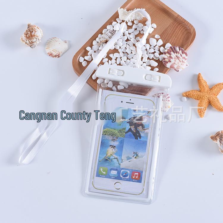 PVC Transparent Luminous Waterproof Phone Bag for Swimming, Photos, Diving, with Customizable Logo