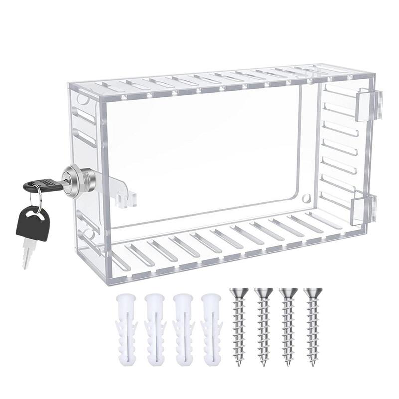 Universelle Thermostat-Schutzbox mit Schlüssel Klare Acryl-Thermostatabdeckung mit Schloss Thermostatschutz Einfach zu installieren für Zuhause