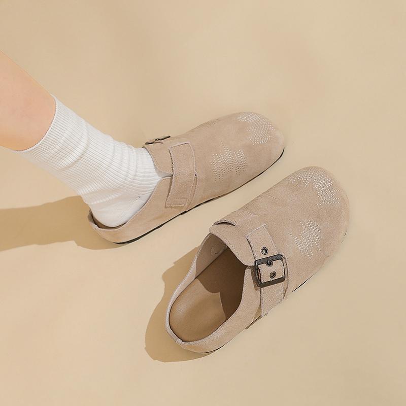 Fashion 2025 New Suede Shoes for Women Cork Footbed Sandals with Arch Support Fashion Nonslip Outdoor Beach Slippers Home Shoes