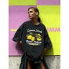 Fresh Hand Picked Lemon Printed Washed T-Shirts Women Summer Cotton T Shirt Comfortable Loose Short Sleeve Clothes