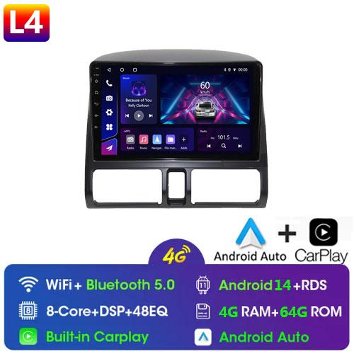 GPS Navi 9 Inch Car Multimedia Radio Video Player for Honda CR-V CRV 2 2001 - 2006 Android OS 4G Bluetooth Carplay Button Lights