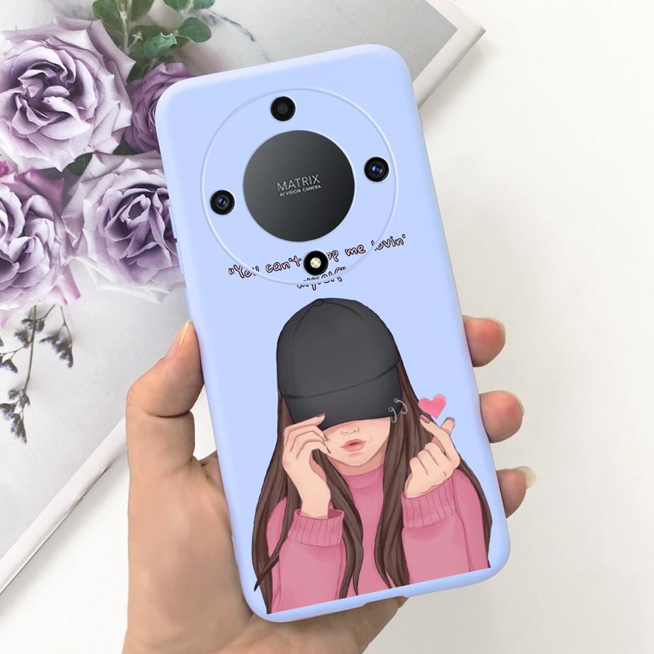 Für Honor Magic6 Lite Hülle Honor X9b Hübsche Mädchen Sonnenblumen Hülle Weiche Silikon Handyhülle Für Honor Magic6 Lite HonorX9b Bumper