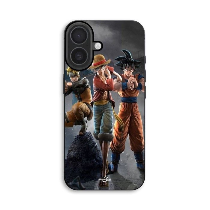 Hülle Für iPhone 18 Sangoku naruto Luffy one piece Dragon Ball z 3D Anime manga Maniacase schwarz