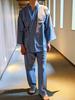 MY Cotton Samue 3 Hospital Nightwear [KISS LIFE] Men's 100% Open-front Pajamas, Style, Colors, Pajamas, Men's Roomwear, (Charcoal Gray, LL)