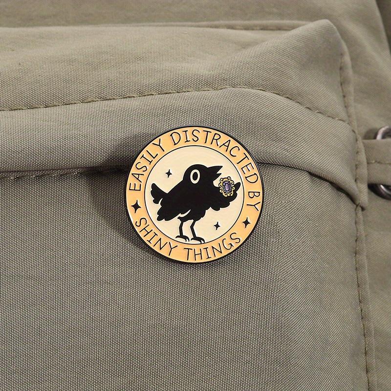 1pc Cute black bird pin -Alloy Metal Brooch for Jackets, Bags, Hats - Gifts for Women, Bird Lovers, Everyday Accessories