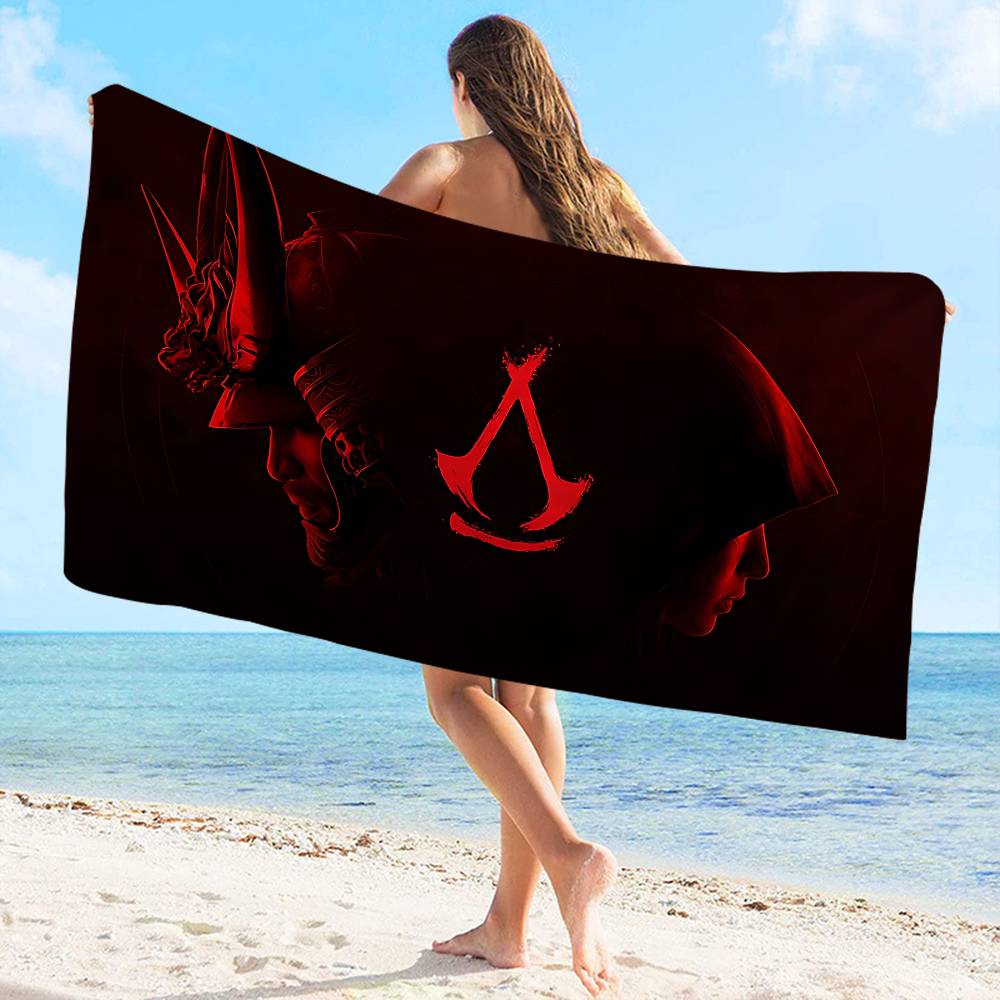 A-Assassin C-Creed Spiel Mikrofaser Bedrucktes Strandtuch Bergsteigen Yoga Strand Schwimmen Laufen Saugfähiges Weiches Handtuch