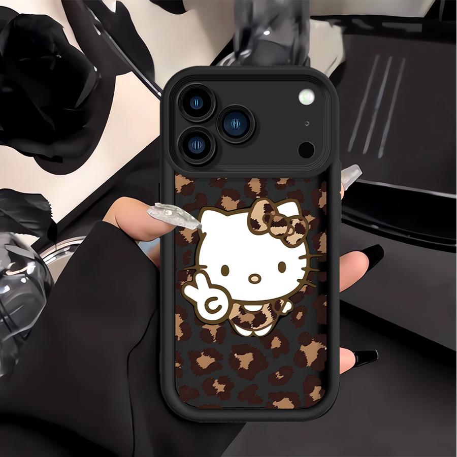 

Sanrio Leopard Print Case for Apple iPhone 17 Pro Max Air XS 14 Plus 16 XR 16e 15 13 Mini 11 12 Phone Cover iPhone 12 Pro Max