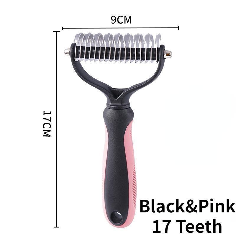 Pente para cães e gatos, cortador de nós para pelos de animais de estimação, ferramentas para remoção de pelos, 11 ou 17 dentes, escova dupla face para pentear e pentear animais de estimação