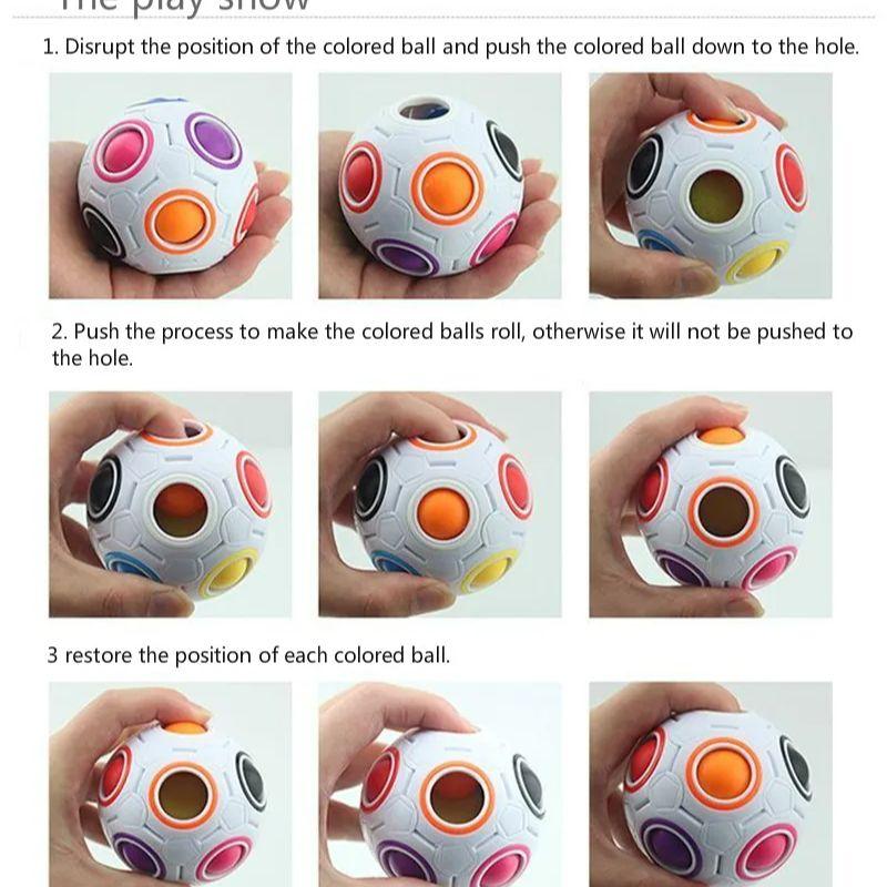 Antistress Cube Rainbow Ball Puzzles Football Magic Cube Educational Learning Toys For Children Adult Kids Stress Reliever Toys