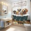 Kids Dog Shower Curtain Bathroom Set Funny Cat Dachshund Doggy Cute Lovely Rustic Animals In Bathtub For Boys Bath Accessories