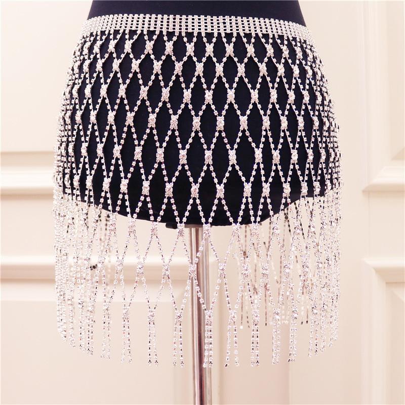 European And American Jewelry Sexy Rhinestone Body Chain Luxury Underwear Set Ins Internet Celebrity Nightclub Fringed Body Jewelry Chain