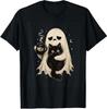 Ghost Cat Black Cat Coffee Lover Funny Halloween Cat T-Shirt