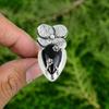 Root Chakra Black Onyx Gemstone Trendy Bezel Wife Flower Ring Jewelry 925 Silver