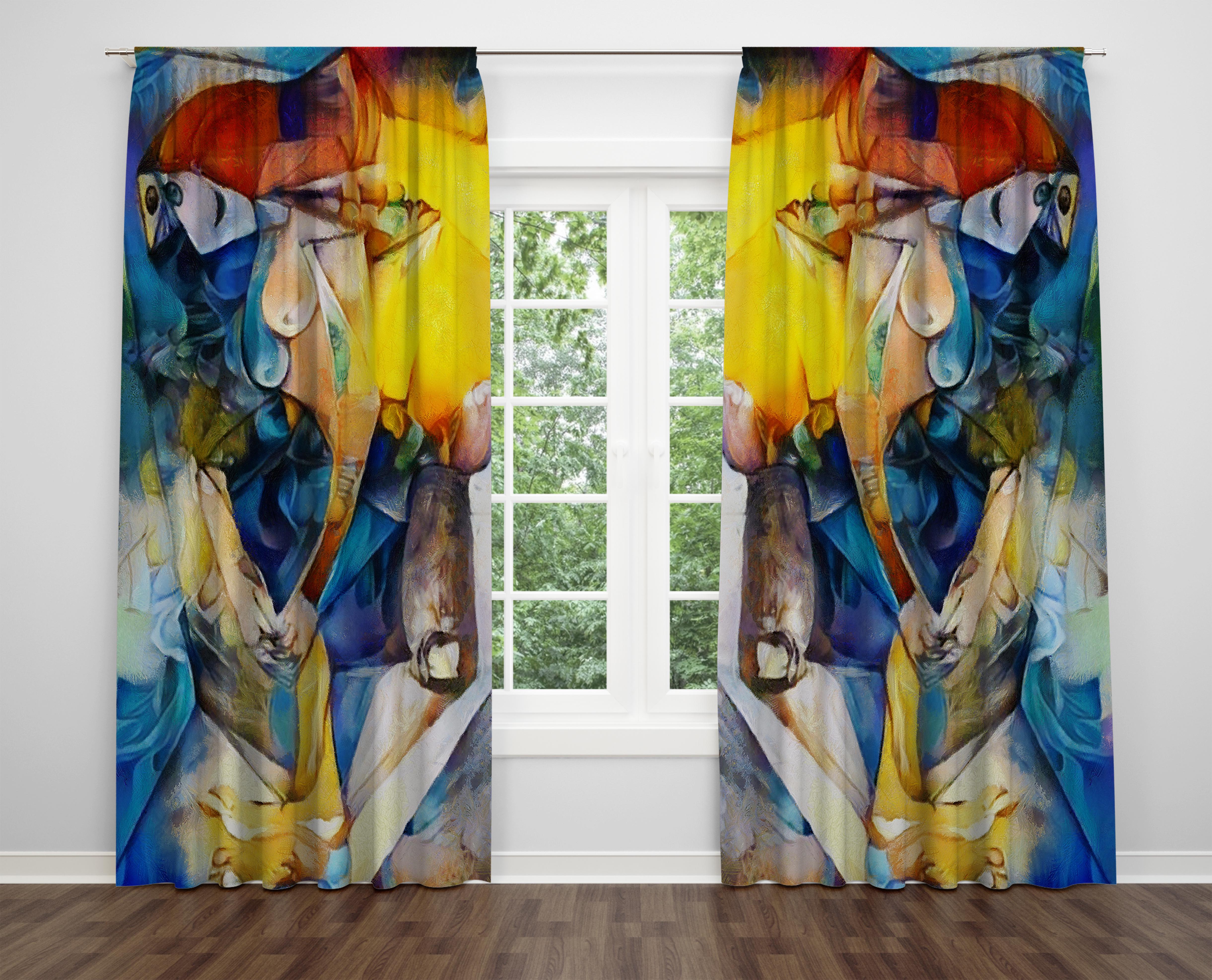 

Декоративний дизайн, високоякісна бавовняна тканина, ви можете вибрати одну або подвійну фіранку з крила 1 piece різнокольоровий