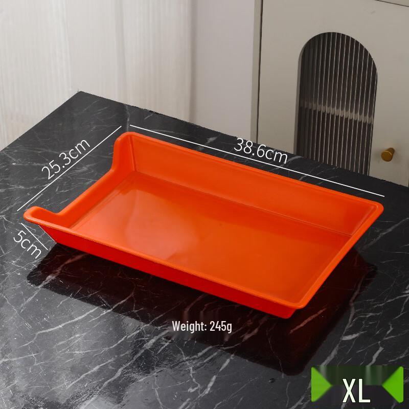 ZISIZ Extra Large Rectangular Plastic 3-Compartment Serving Trays, 3-Pack