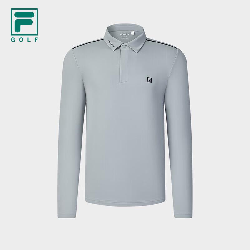 FILA Men s Knitted Long-Sleeve Golf Polo Shirt L