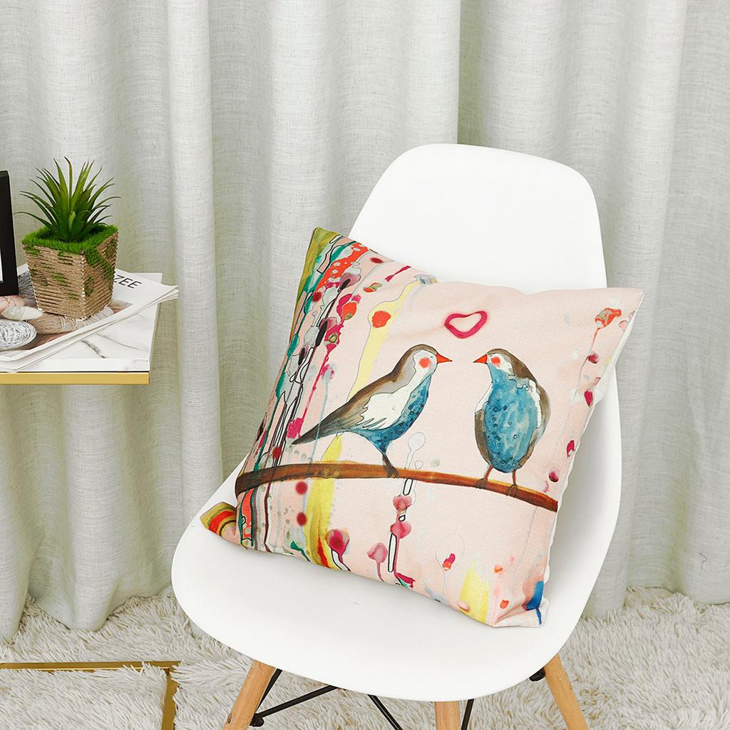 Ancient Oil Painting Birds Linen Pillow Case Pillow Cover Cover Suitable For Car, Sofa And Home Use