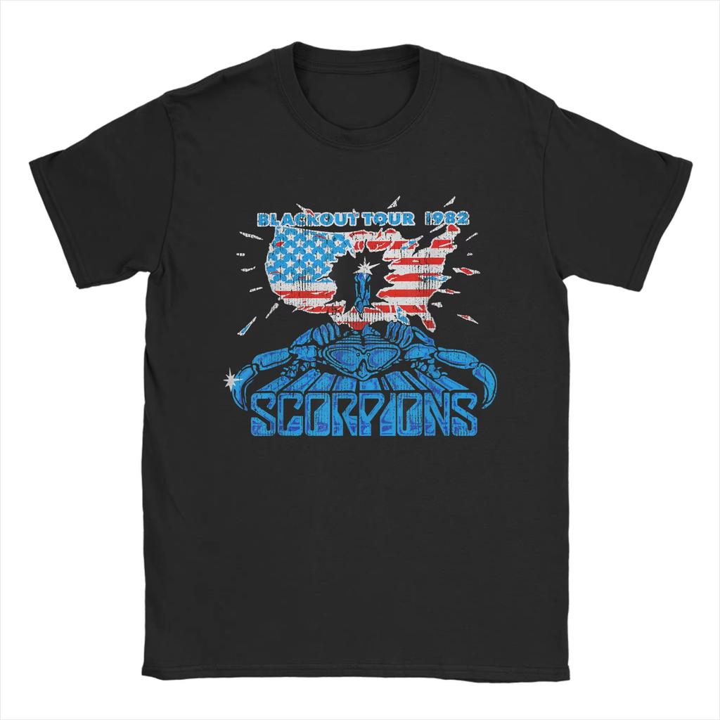First Sting Scorpions Rock Band T Shirts Men's Cotton Fun T-Shirt O Neck Tees Short Sleeve Clothes Graphic Printed