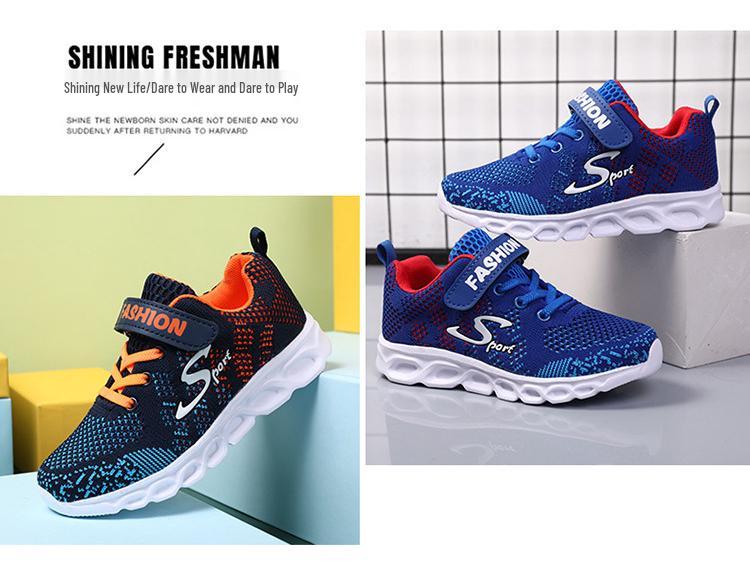 Boys' 2024 Flyknit Breathable Running Shoes - Lightweight, Mesh Design for Kids