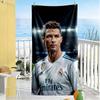 Real Madrid Star Beach Towel High Absorbency & Quick-Dry Comfortable Lightweight Suitable for Sports, Travel, Swimming, Yoga, Bathroom, Beach, And Poo