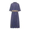 TAOP&ZA Women's Elegant Summer Midi Dress with Belt