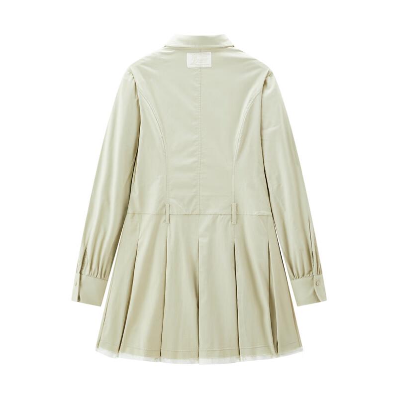 LEDING Women's Pleated Shirt Dress