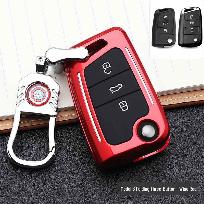 Volkswagen Key Case: Stylish Design with Buckle & Personalized Decoration