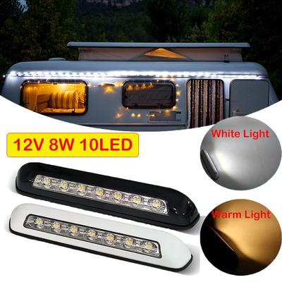 12V 8W 10-LED Wohnmobil LED Markisen Verandaleuchte Wasserdicht Wohnwagen Innenwandleuchten Lichtleiste Van Camper Anhänger Außenleuchte