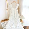 Summer Women's Cotton Spaghetti Strap Nightgown - Sweet, Loose, Mid-Length Dress