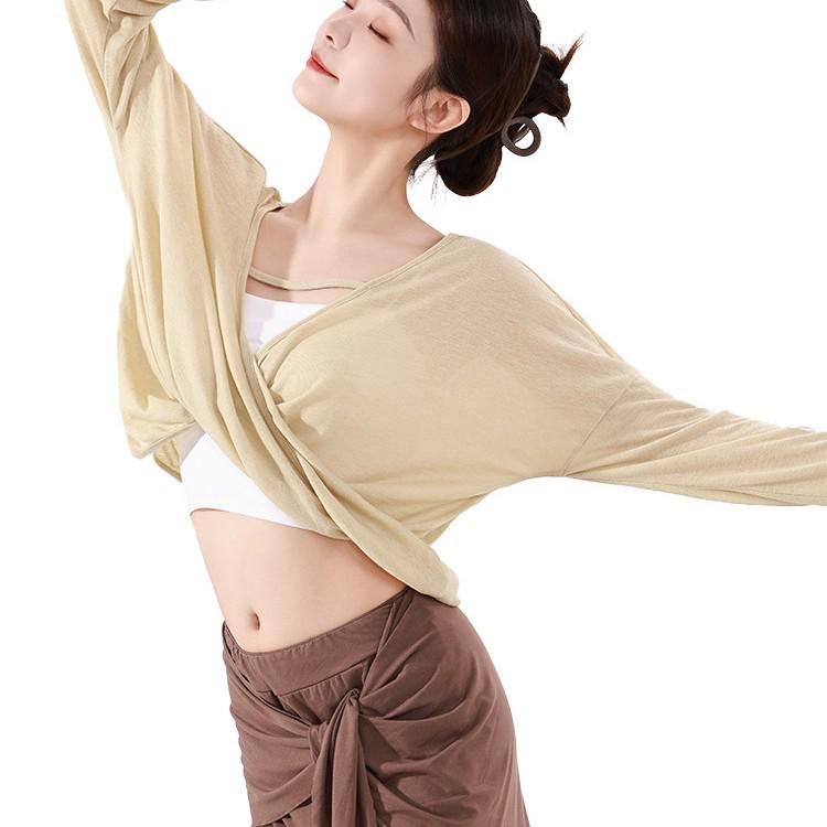 Oboustranný dámský gázový top na tanec a cvičení jógy