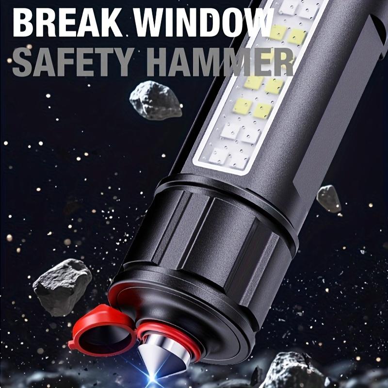 LED High Brightness Flashlight and Safety Hammer, Emergency Escape Tool,seat Belt Cutter and Window Glass Breaker,suitable for Camping,hiking,camping